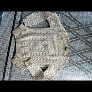 Maje cream wool chunky knit sweater